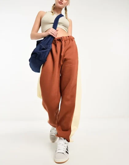 Daisy Street Active Landscape Joggers In Brown For Women