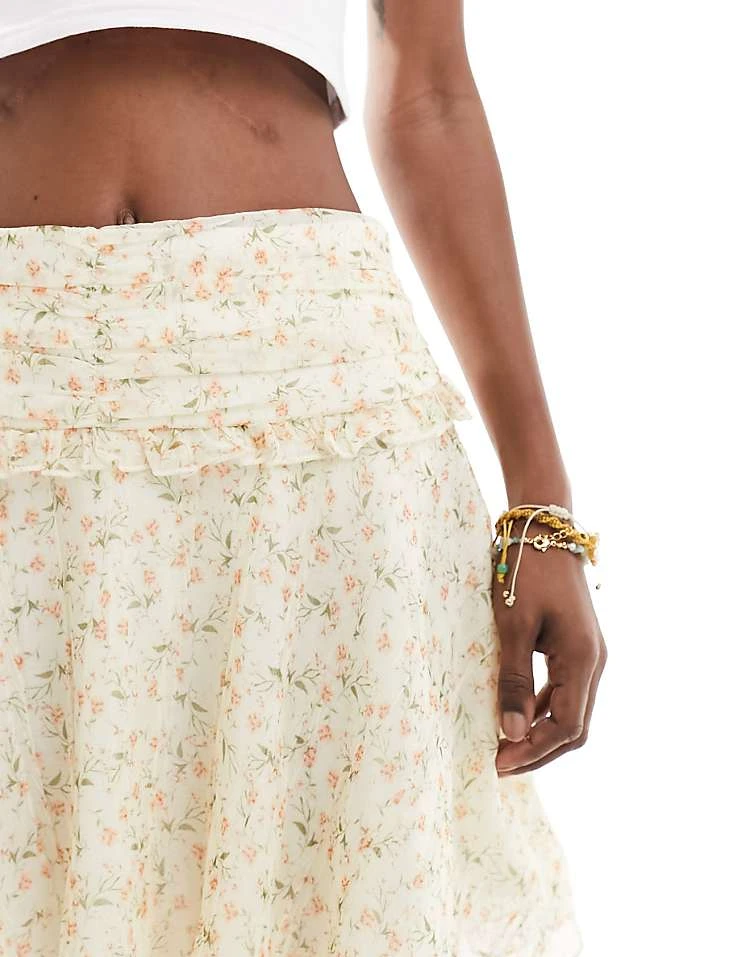 Daisy Street Hanky Asymmetric Hem Mini Skirt In Cream Ditsy For Women 5 Daisy Street Hanky Asymmetric Hem Mini Skirt In Cream Ditsy For Women - Image 5