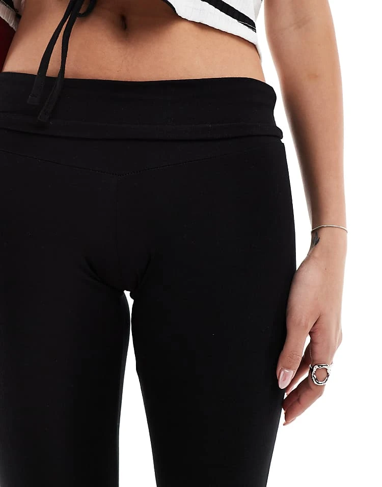 Daisy Street Low Rise Capri Pants With Cut Out Tie Detail In Black For Women Black Jersey 5 Daisy Street Low Rise Capri Pants With Cut Out Tie Detail In Black For Women Black Jersey - Image 5