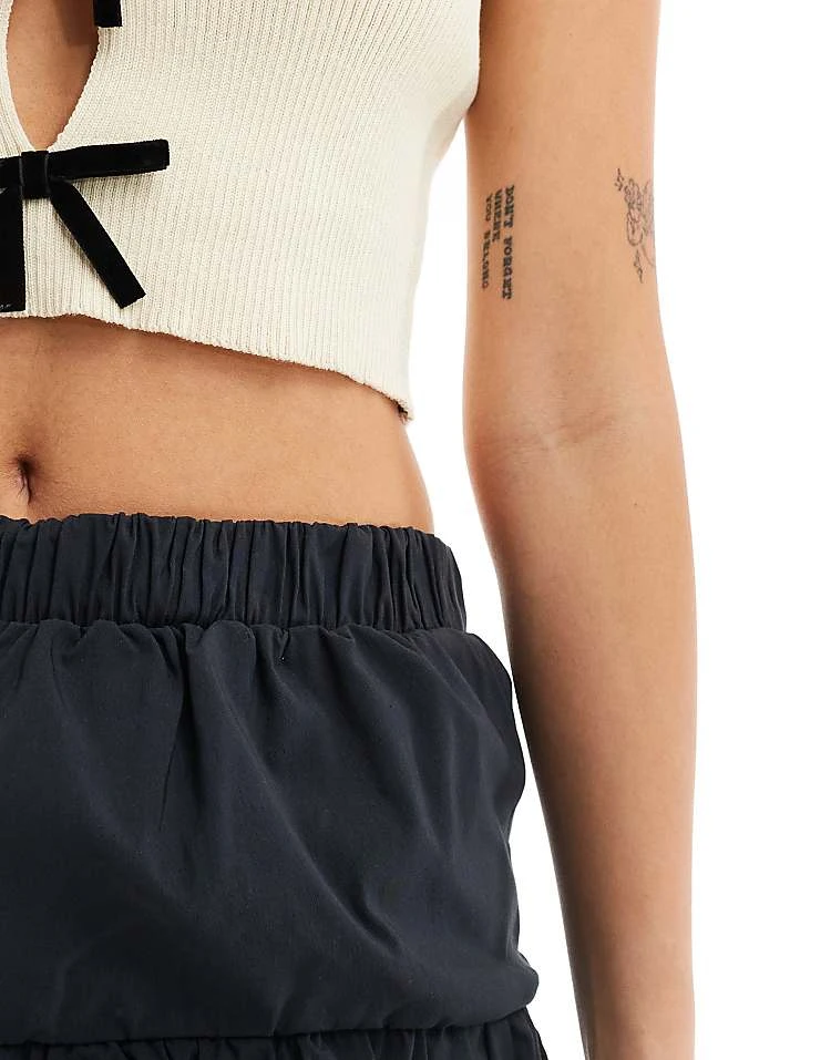 Daisy Street Puff Ball Mini Skirt In Charcoal For Women 4 Daisy Street Puff Ball Mini Skirt In Charcoal For Women - Image 4