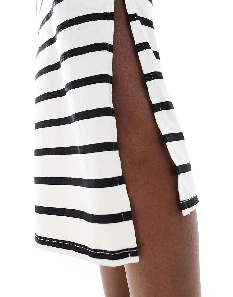 Daisy Street Chunky Strap Midaxi Stripe With Split For Women White Navy Stripe 2 Daisy Street Chunky Strap Midaxi Stripe With Split For Women White Navy Stripe - Image 2