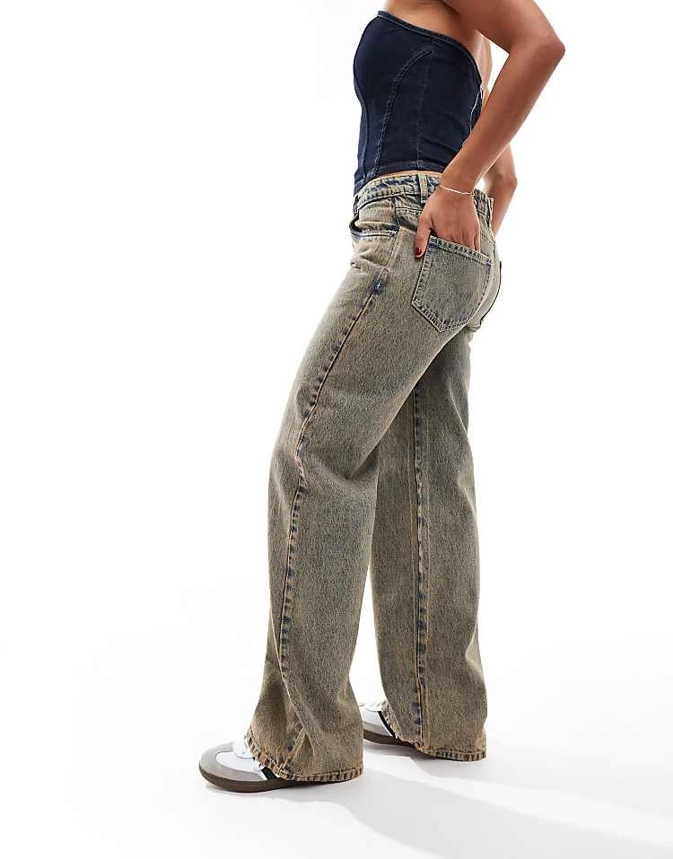 Daisy Street Low Rise Boyfriend Jeans In Blue Dirty Wash For Women Vintage Wash 5 Daisy Street Low Rise Boyfriend Jeans In Blue Dirty Wash For Women Vintage Wash - Image 5