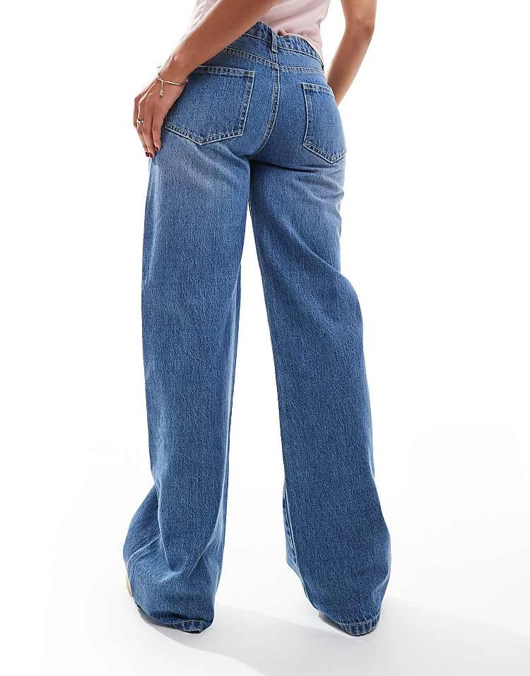 Daisy Street Low Rise Boyfriend Jeans In Mid Wash Blue Denim For Women Indigo 4 Daisy Street Low Rise Boyfriend Jeans In Mid Wash Blue Denim For Women Indigo - Image 4