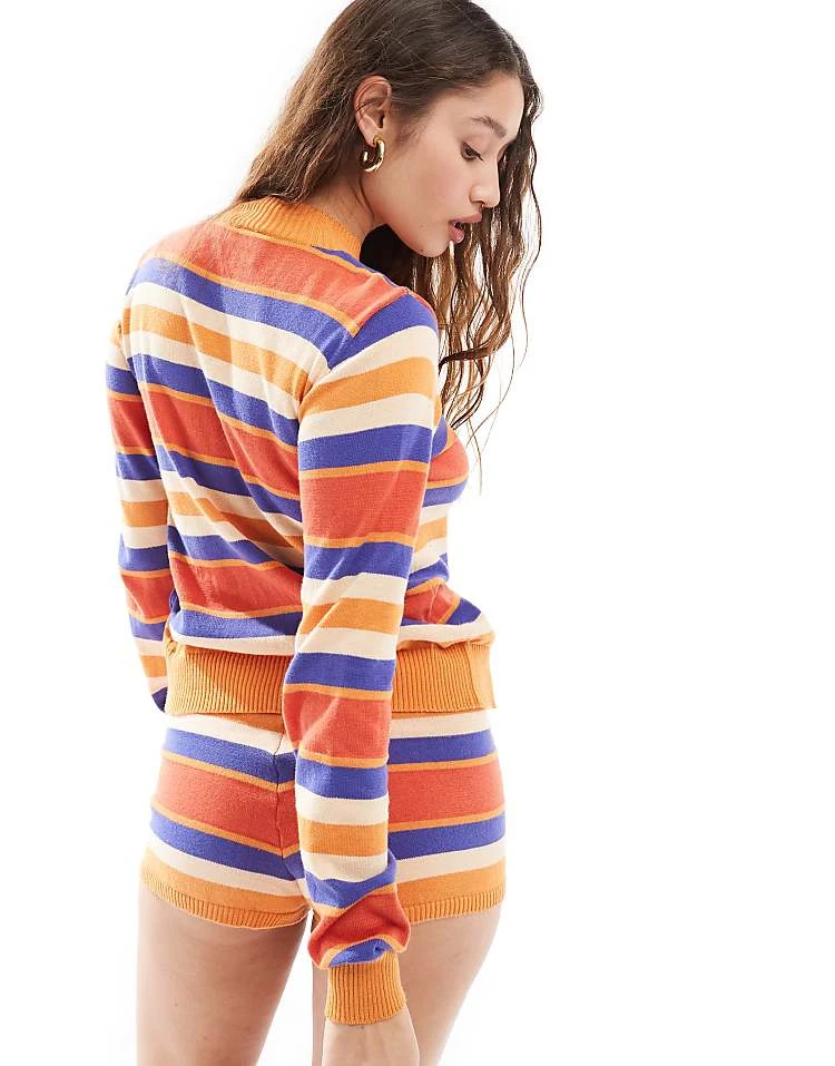 Daisy Street Mini Knit Shorts In Ombre Stripe Co-ord For Women Multi 4 Daisy Street Mini Knit Shorts In Ombre Stripe Co-ord For Women Multi - Image 4