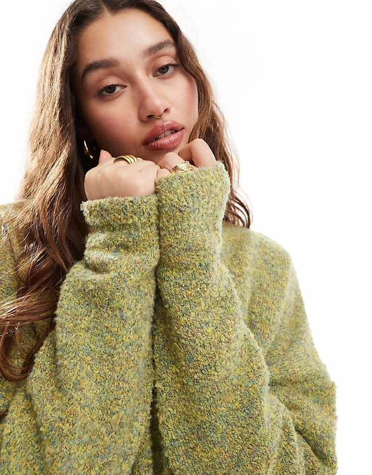 Daisy Street Boucle Slouchy Mini Dress In Green For Women 2 Daisy Street Boucle Slouchy Mini Dress In Green For Women - Image 2