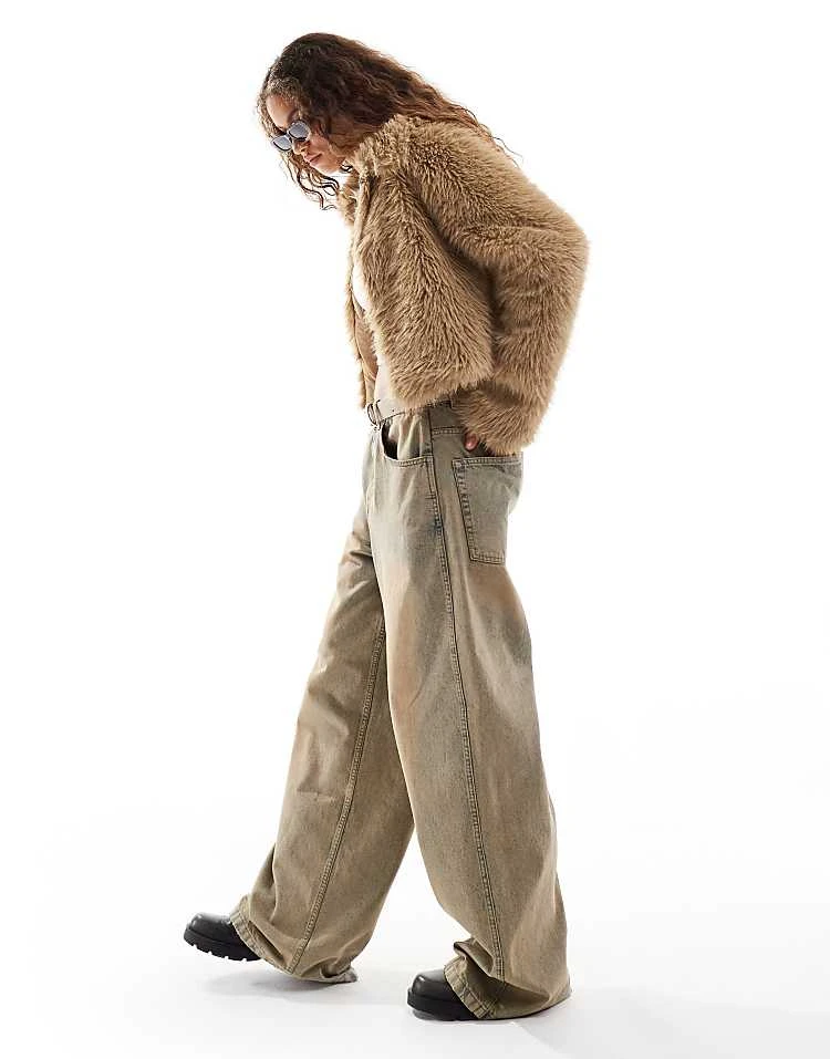 Daisy Street Cropped Faux Fur Jacket For Women Natural 3 Daisy Street Cropped Faux Fur Jacket For Women Natural - Image 3