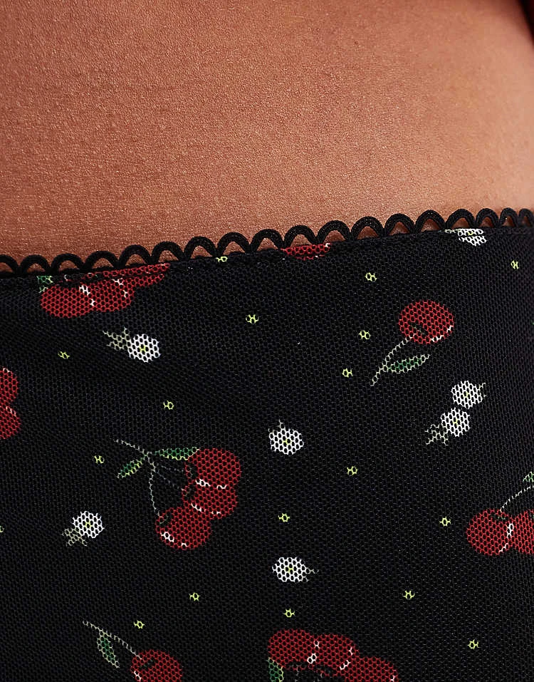 Daisy Street Maxi Skirt In Mesh Cherry Print For Women 5 Daisy Street Maxi Skirt In Mesh Cherry Print For Women - Image 5