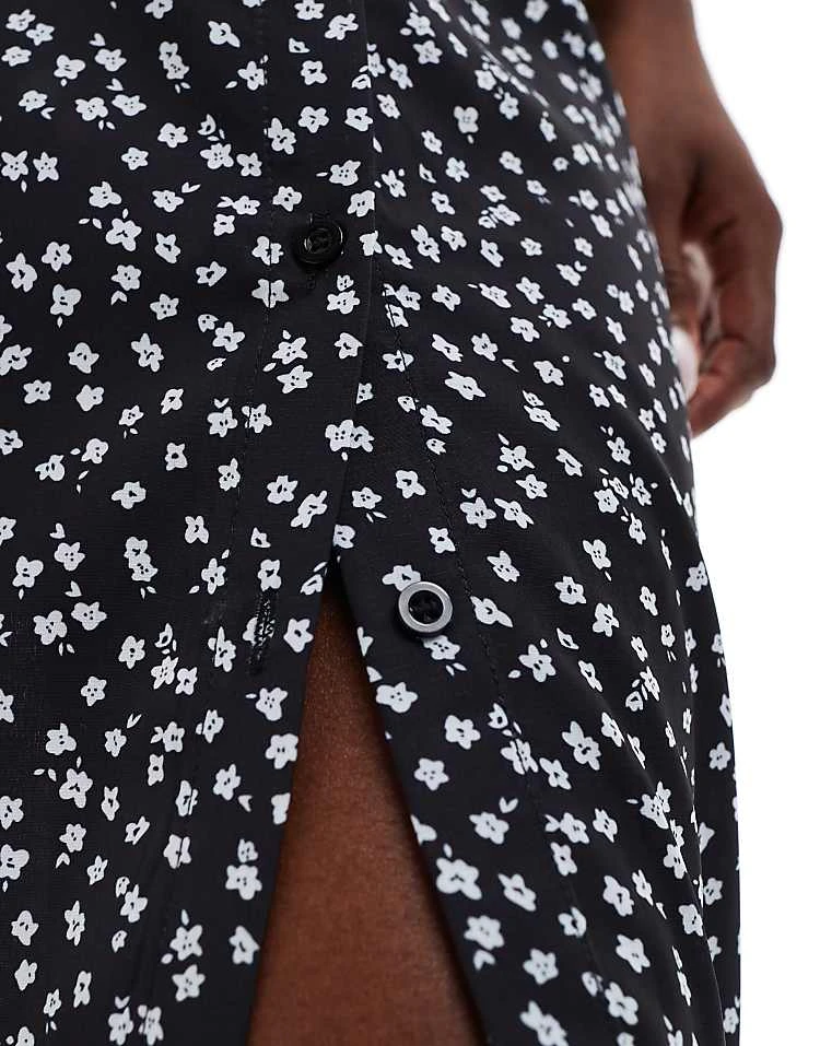 Daisy Street Button Down Maxi Skirt In Black Ditsy Floral For Women Multi 3 Daisy Street Button Down Maxi Skirt In Black Ditsy Floral For Women Multi - Image 3