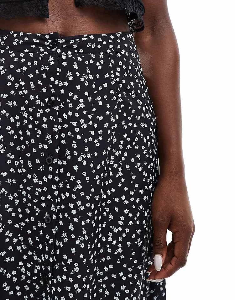 Daisy Street Button Down Maxi Skirt In Black Ditsy Floral For Women Multi 5 Daisy Street Button Down Maxi Skirt In Black Ditsy Floral For Women Multi - Image 5