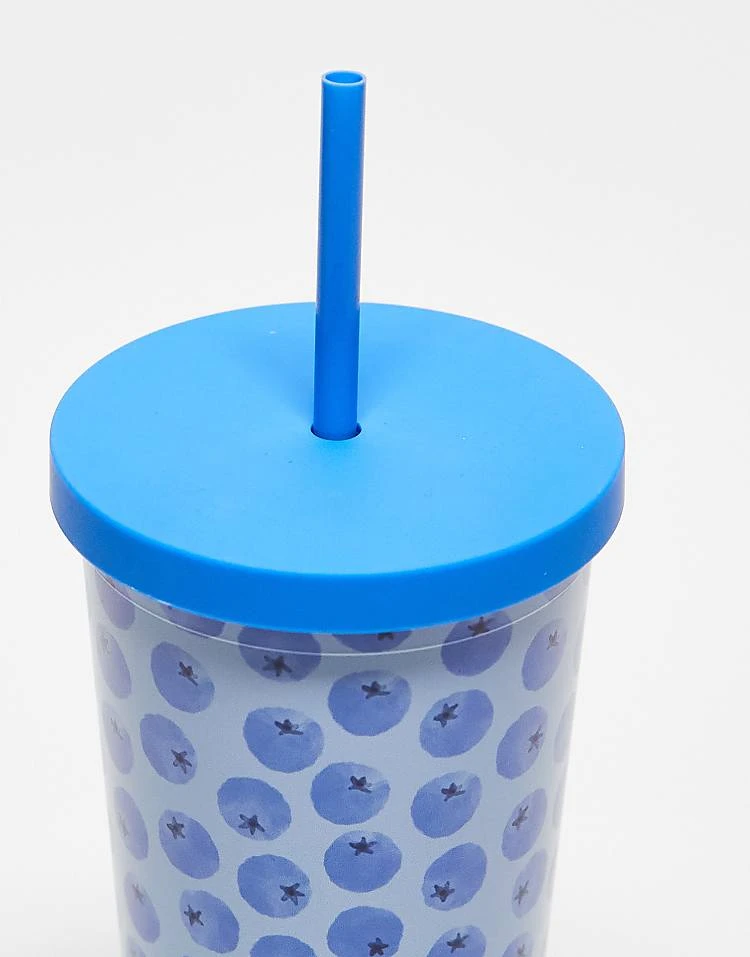 Daisy Street Blueberry Re-usable Drinking Cup And Straw In Blue For Women Blueberries 3 Daisy Street Blueberry Re-usable Drinking Cup And Straw In Blue For Women Blueberries - Image 3