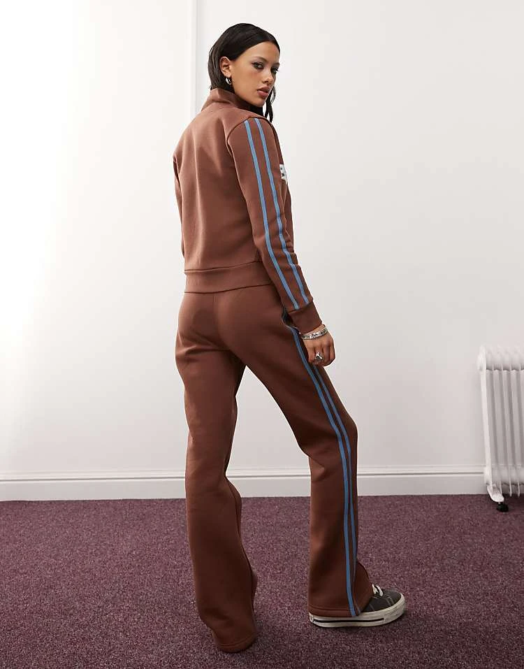 Daisy Street X Paul Frank Piping Detail Low Rise Wide Leg Pants In Brown Co-ord For Women Brown & Blue 5 Daisy Street X Paul Frank Piping Detail Low Rise Wide Leg Pants In Brown Co-ord For Women Brown & Blue - Image 5