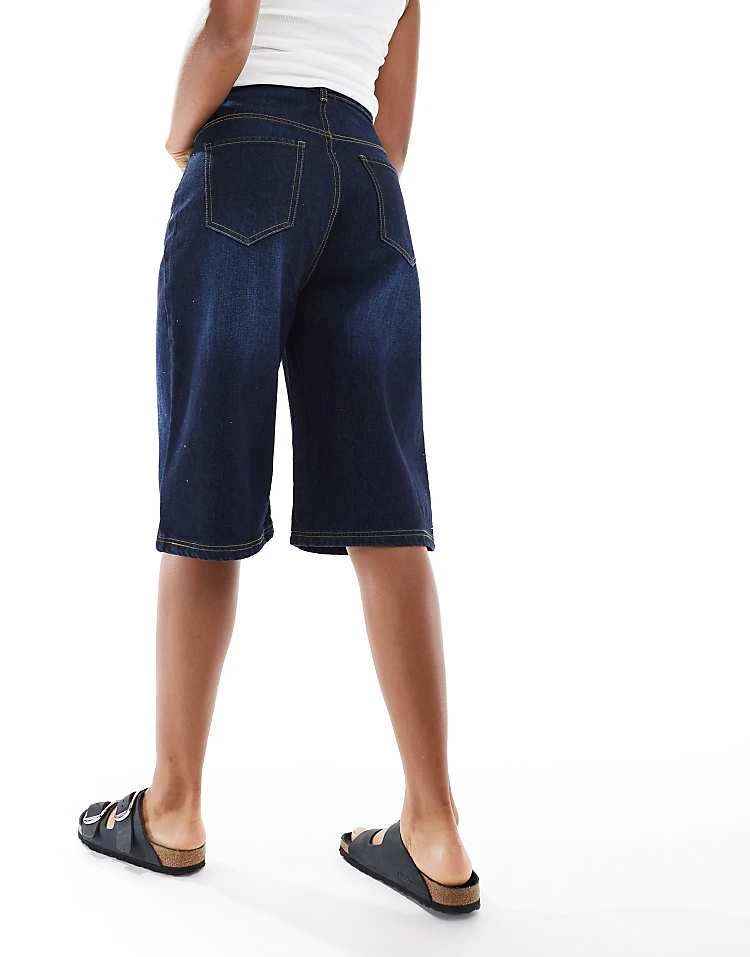 Daisy Street Denim Jorts In Indigo For Women Blue 5 Daisy Street Denim Jorts In Indigo For Women Blue - Image 5